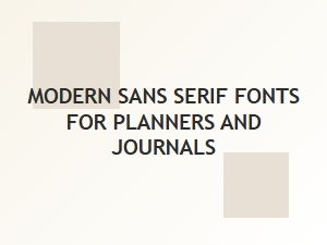 Modern Sans Serif Fonts for Planners and Journals - Commercial Use Collection